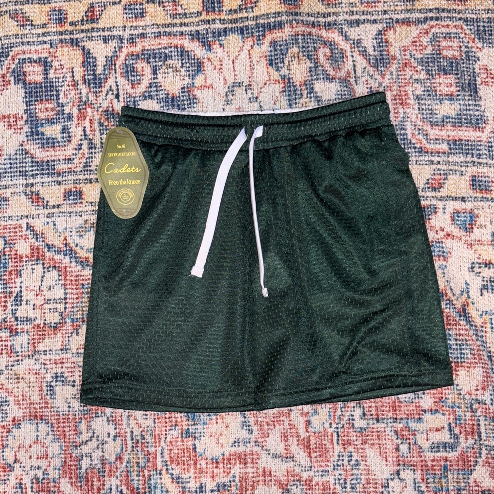 Cadets Check Out Mesh Shorts in Green SZ 10/12 (25-28” Waist) NWT